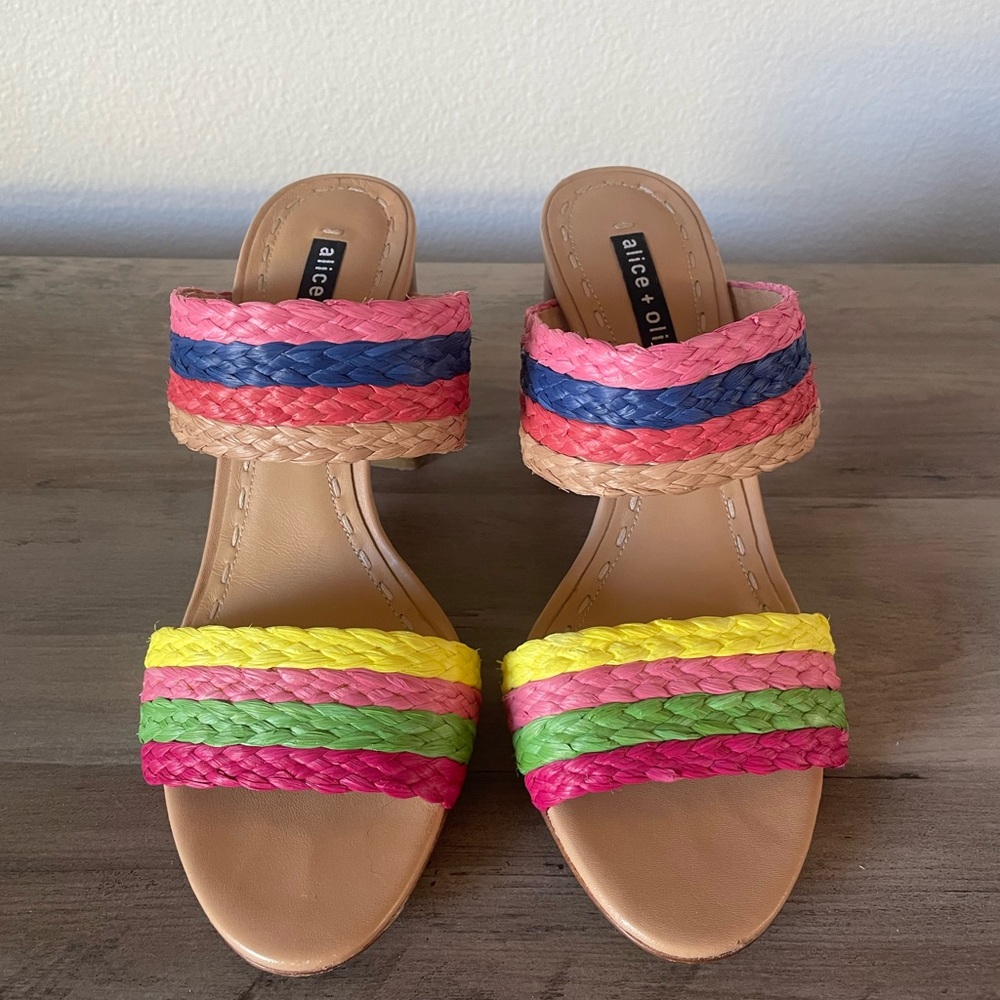 Alice + Olivia Multicolor Braided Sandals Size 8